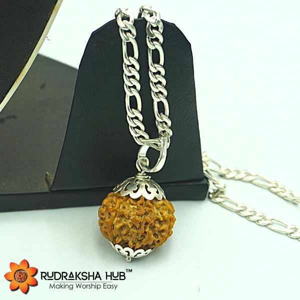 Silver chain sales for rudraksha