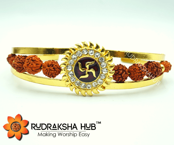 High Quality 5 Line Rudraksh Om Bracelet for Men 01 RB-015 – Rudraksh Art  Jewellery